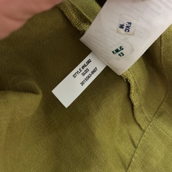 Madewell Button-Front Midi Dress in 100% Linen Citrus Lime 2 - Picture 7 of 7